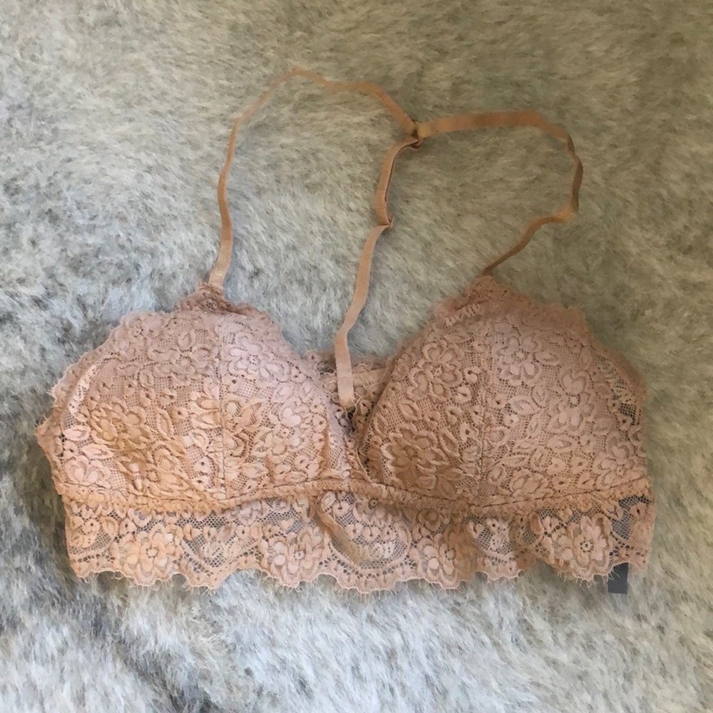 Aerie nude racer back lace cami bra